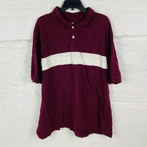 HB cotton Burgundy Polo Shirt with White Stripe size 4XL